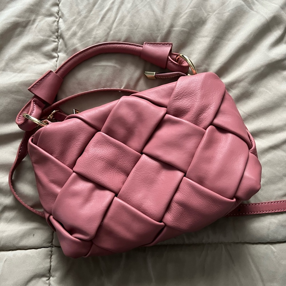 Valentina Fiore Pink leather purse